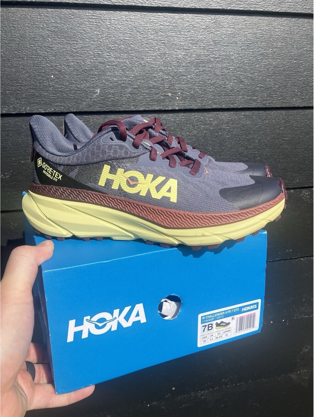 HOKA 1134502F Challenger 7 GTX Waterproof Trail Running Shoes Womens Sz 7 B $160